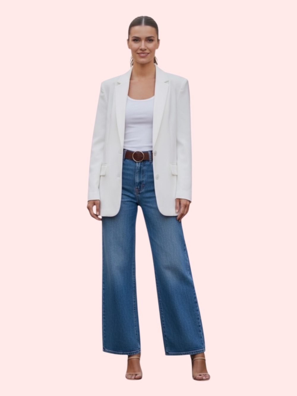 Leith Oversized Blazer White Size 16 or XL